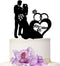 Mr And Mrs Wedding Cake Toppers, Bride and Groom Black Acrylic Silhouette Decoration for Engagement Party