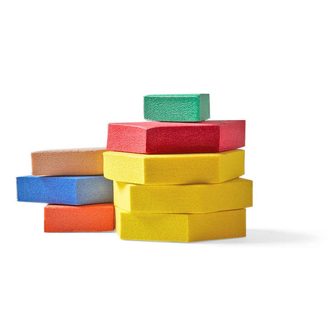 hand2mind Foam Pattern Blocks, Set of 100 Geometric Shapes for Kids, Sorting Math Manipulatives