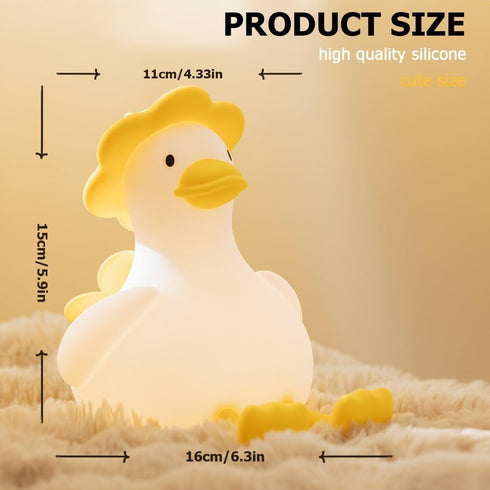 3-Level Dimming Flower Duck Silicone Night Light, Touch Rechargeable Nursing Lamp, Breast Feeding Gift, Baby Child Girl