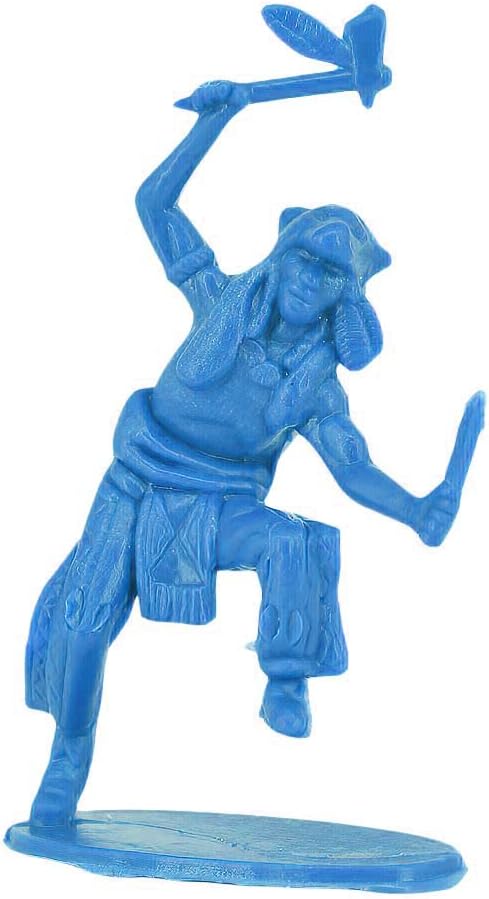 60 PCS Various Pose Cowboy Indian Toy Figures for Kids, Native American Miniature Kit 144 ct 2inch - 3inch (Blue)
