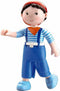 HABA Little Friends Matze, 4" Boy Dollhouse Toy Figure with Blue Overalls and Red Cap