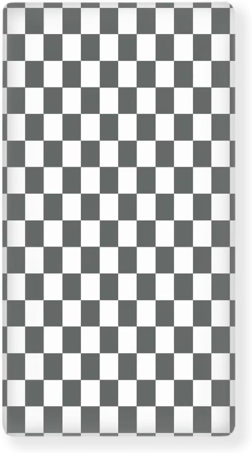 JIANADAER Checkered Fitted Crib Sheet Grey and White Plaid Geometric Gingham Standard Crib