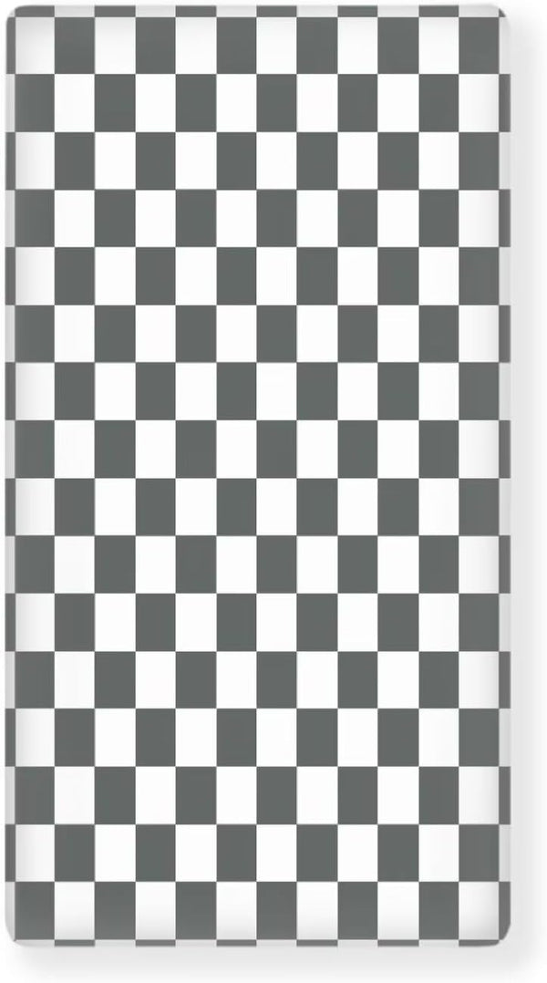 JIANADAER Checkered Fitted Crib Sheet Grey and White Plaid Geometric Gingham Standard Crib