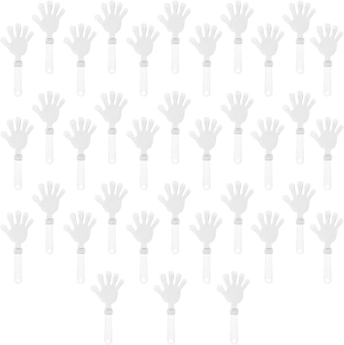 ZCYSRLQIN 36 Pcs White Hand Clappers 7.5 Inch Clappers Noisemakers Noise Makers Party