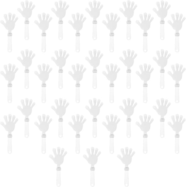 ZCYSRLQIN 36 Pcs White Hand Clappers 7.5 Inch Clappers Noisemakers Noise Makers Party