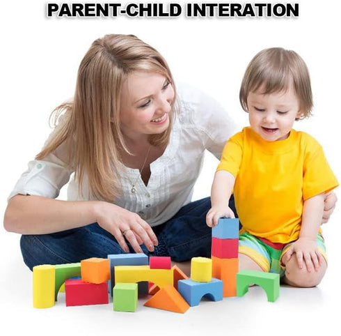 138 Set, 18+ 1-3 Foam Blocks for Toddlers, Pieces EVA Soft Stacking Building Blocks Toy Early Learning Construction