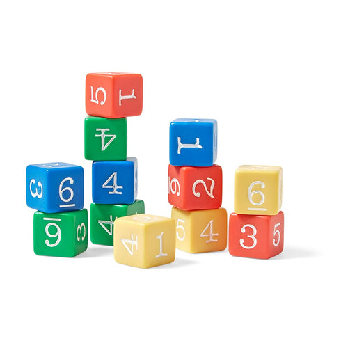 hand2mind 3/4-inch (Set 12) Plastic Color Number Dice