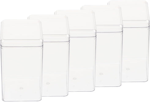 FOMIYES Bear Brick 5pcs Cube Plastics Box with Base - Clear Specimen Showcase Dolls Display Box for Action Figures