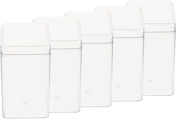 FOMIYES Bear Brick 5pcs Cube Plastics Box with Base - Clear Specimen Showcase Dolls Display Box for Action Figures