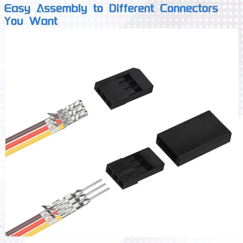 WMYCONGCONG 30 Kits Servo Plug Connector with 16Ft 22Awg Servo Wire, Male Female Kit Compatible with Futaba