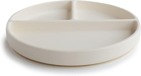 mushie Silicone Suction Plate | BPA-Free Non-Slip Design (Ivory) by mushie