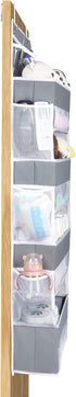 Univivi Over the Door Organizer, 5 Shelf Hanging Storage with 4 Large Compartments, 2 Small PVC Pockets