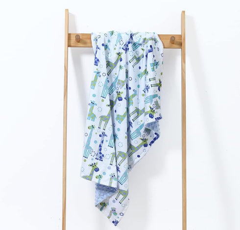 30x40 Inches CREVENT Minky Baby Blanket for Boys, Soft Plush Receiving for Newborns - Giraffe
