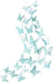 Cheerland Butterfly Wall Decor, 3D Butterflies Decals Mural, Removable Turquoise Decorations for Girl Bedroom