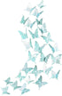 Cheerland Butterfly Wall Decor, 3D Butterflies Decals Mural, Removable Turquoise Decorations for Girl Bedroom