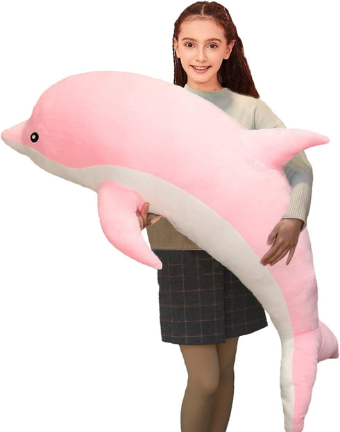 Dolphin Stuffed Animals Plush Pillow, Super Soft Sea Animal Plush Toys, Gift for Boys Girls Sleeping Cushion