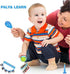 Kids Musical Instruments Set, 12pcs Wooden Percussion Toys, Tambourine & Xylophone for Early Learning (Blue)