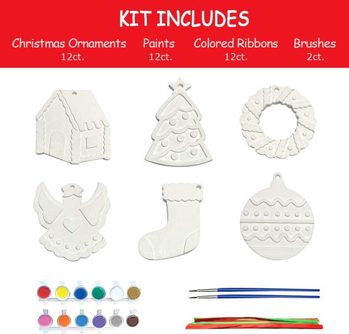 Christmas Crafts for Kids - DIY Tree Decorations Resin Ornaments Kits with Paints & Brushes for Ages 3-12