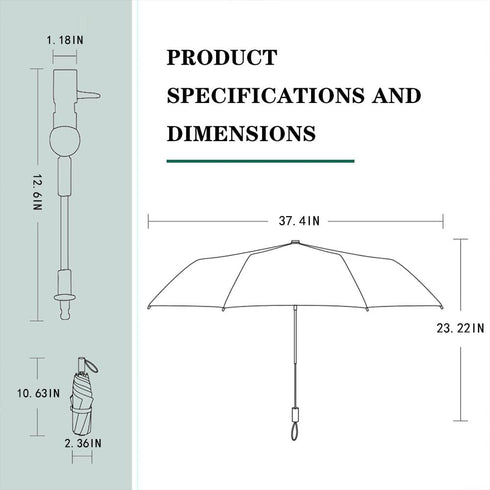 Nakazawa Clip-on Umbrella for Stroller Sunshade, Adjustable Steering Angle, Handle Included, Compact and Lightweight
