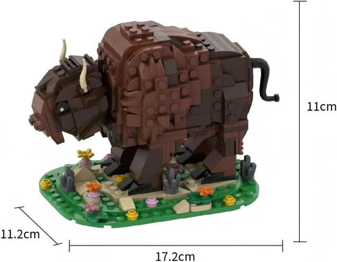 Generic Sets, Set 418 Kadablok Bison MOC Building American Bison Building Blocks for Adults, MOC Bison Animal Building