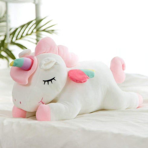 Unicorn Stuffed Animals, Soft Plush Hugging Pillow Toy Gifts for Kids (White, 12 in)