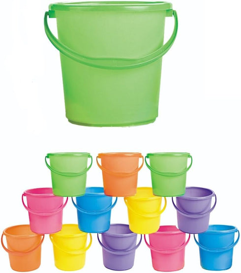 Fun Express Sand Buckets for Kids 12 Pack - Premium 7 Inch