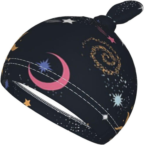 Osvbs Set, Space Galaxy Newborn Swaddle Blanket with Beanie Soft and Stretchy Baby Blanket Swaddle Sack for Boy
