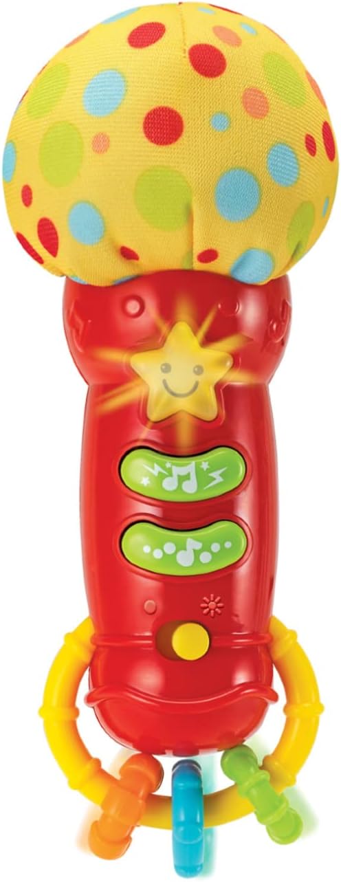 Baby Microphone Toy - My First Kids Microphone with Sounds and Teethers/Rattle for Toddlers 3-36 Months