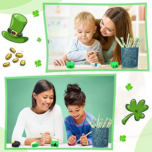 St. Patrick's Mini Erasers for Kids, Cute Classroom Prizes, Fun Puzzle Erasers for Party Supplies (240 Pieces)