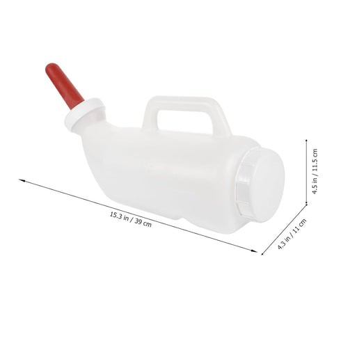 POPETPOP Calf Milk Feeder Bottle Set with Handle, Silicone Nursing Feeding Bottle for Farm Goats and Livestock