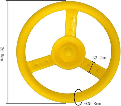 Pirate Ship Wheel Fun Playground with Screw Amusement Park Outdoor Garden Kids Toy Steering Climbing Frame Gift sy Install Swing Accessory Lightweight(Yellow) by NINEFOX