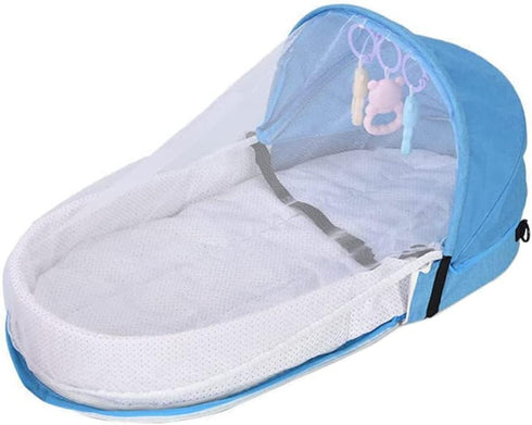 Dan&Dre 018 Baby Travel Cot with Mesh Cover and Canopy Foldable Crib with Toy Bar, Converts to Carry Bag, for Ages