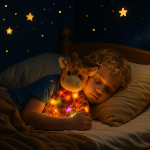 11'' Hopearl Lighting Up Giraffe Stuffed Animal Floppy LED Plush Toy Night Lights Glow Pillow Birthday Festival