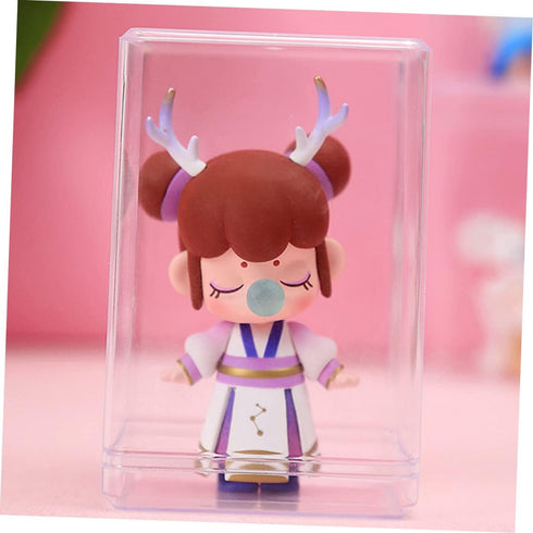 Abaodam 6pcs Box Display, Plastic Container Mini Toy Container for Baby Doll, Acrylic Display Case for Figurines