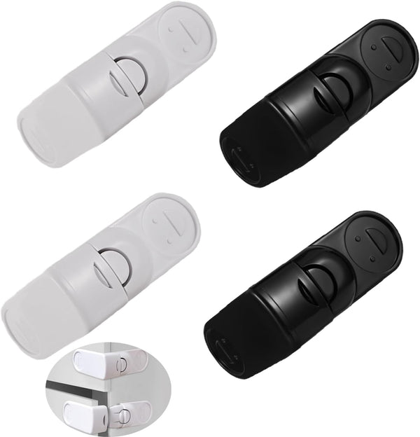 UtySty 4 Pack Kitchen Cabinet Locks Baby Proofing Adhesive 90 Degree Right Angle
