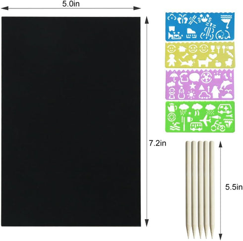 60 Set FUNNYB&G Rainbow Scratch Paper Art for Kids - Pcs Magic Rainbow Scratch Paper Off Scratch Easter Crafts Arts