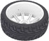 2Pcs Racing Car Rubber Wheel Hub Tires for 1/8 On-Road Racing RC (White)