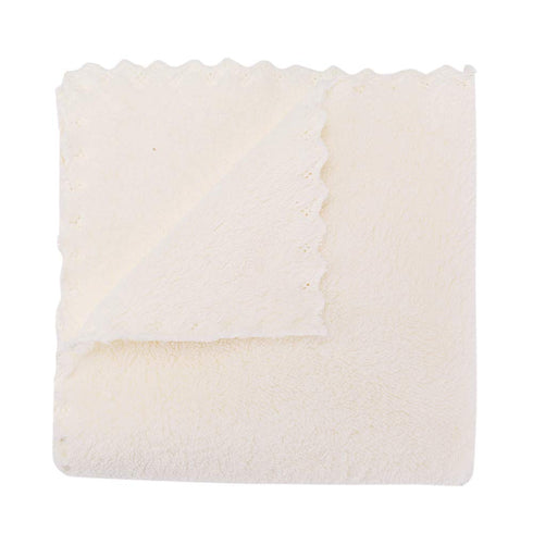 Kyapoo Baby Washcloths 12 Pack, 12x12 Inches Microfiber Coral Fleece for Newborns, Infants, and Toddlers - White