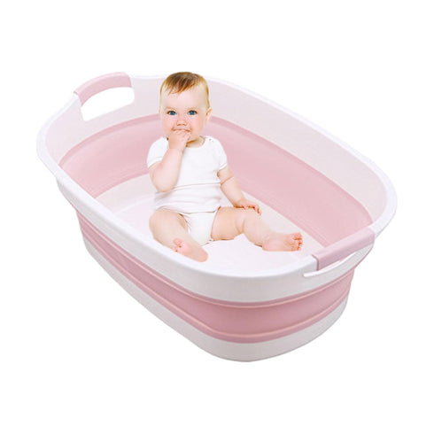Generic ToddlerBathTub- Foldable Washing Basin, Portable PetBathTub| Lightweight Travel BabyBathTub, Dog Washing