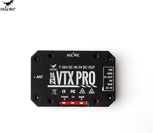 HGLRC Zeus 1.6W VTX PRO PIT/25/400/800/1.6W Switchable FPV DVR Transmitter for FPV Racing Drone Quad (MMCX)
