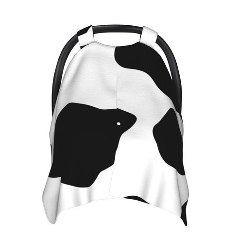 Hcpwzrf Cow Print Baby Car Seat Cover & Nursing Cover - Breathable Stretch Multi-Use Cover for Breastfeeding, Stroller