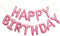GOER Light Pink Happy Birthday Balloons, 16 Inch Foil Letter Balloons Banner for Birthday Party Decorations