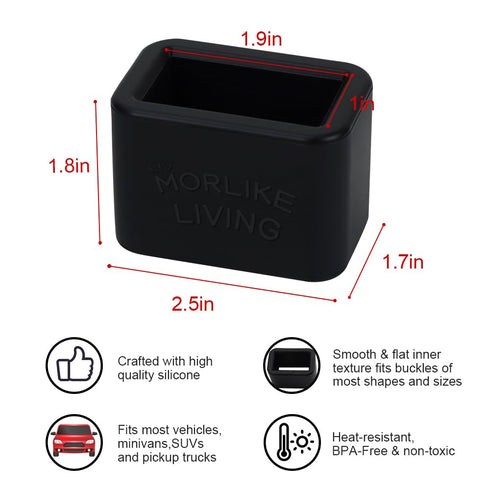 Morlike Silicone Belt Buckle Holder, 2 Pack (Black)