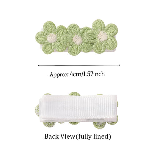 Hearuers (12) Baby Hair Clips -Tiny Hair Barrettes for Baby Girls Fully Lined Wrapped by Soft Fabric Cloth Flower Hair