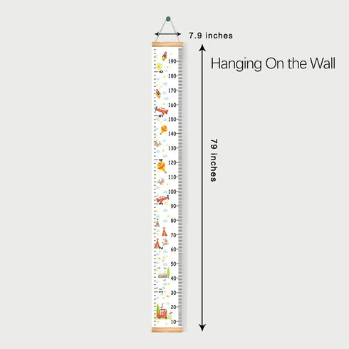 MIBOTE Baby Growth Height Chart, Handing Ruler Wall Decor for Kids, Canvas Removable Height Growth Chart 79" x 7.9"