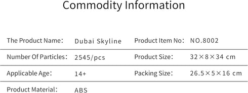 Architecture Dubai Micro Building Blocks Set, Skyline Series Adult and Children Assembly, World Famous Landmarks, 2545