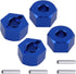 HobbyPark Aluminum 12mm Hex Wheel Hubs Nuts w/Pins Replacement of 1654 for RC Traxxas 1/10 Slash 4x4 & Stampede 4WD (4-Pack) (Navy Blue)
