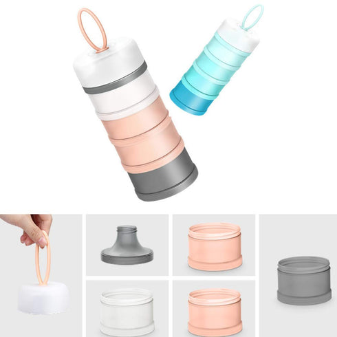 Kaptin Free,4 Formula Dispenser,Non-Spill Portable Stackable Baby Milk Powder Dispenser,Snack Storage Container,BPA