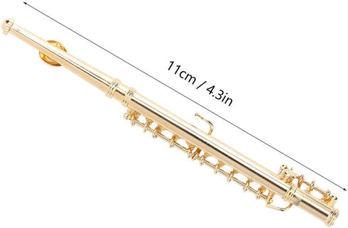 Miniature Flute, 11cm Gold Flute with Stand and Case, Copper Mini Musical Instrument for Dollhouse Decor