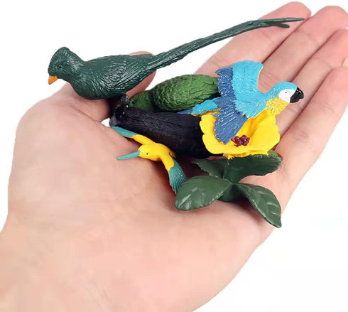 10 Pcs Simulated Bird Animals Parrot Model Figure Toys, Realistic Flamingo Birds Figurine Collection, Educational